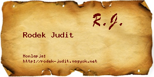 Rodek Judit névjegykártya